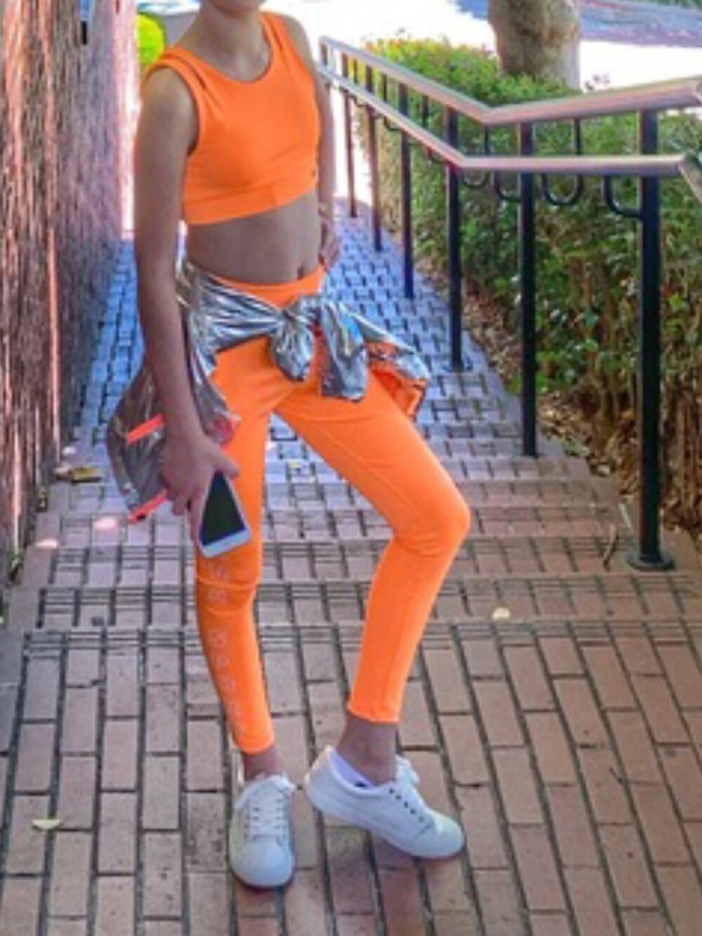 Zara Vibrant Orange Workout Ensemble Girls 12